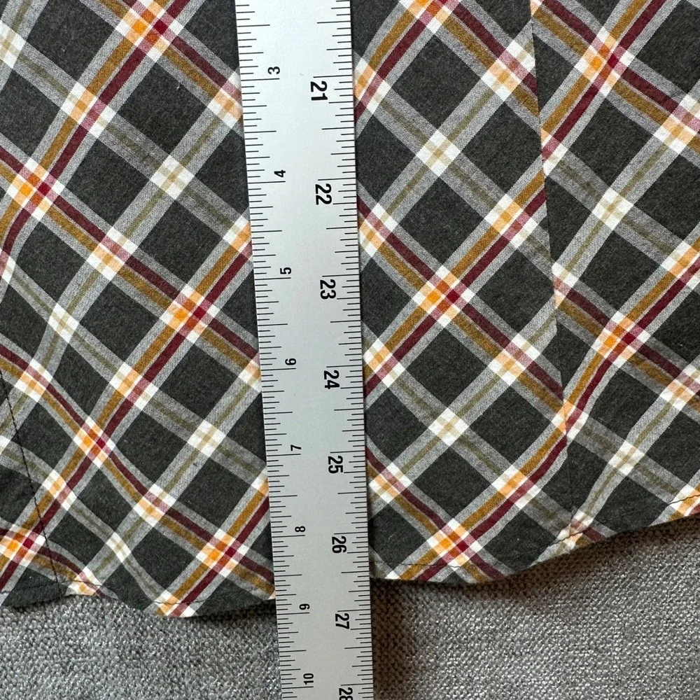 Lafayette 148 Button Down Women 12 Grey Plaid  Long Sleeve Bias Cut - Picture 9 of 12